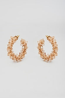 Champagne Swarovski Xilion Crystal Hoop Earrings