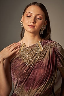 Gold Handmade Embroidered Necklace