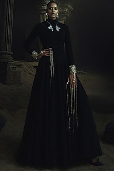 Black Volvo Kundan Embellished Anarkali