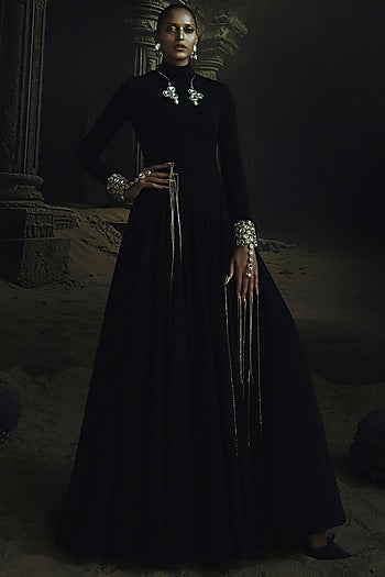 Black Volvo Kundan Embellished Anarkali