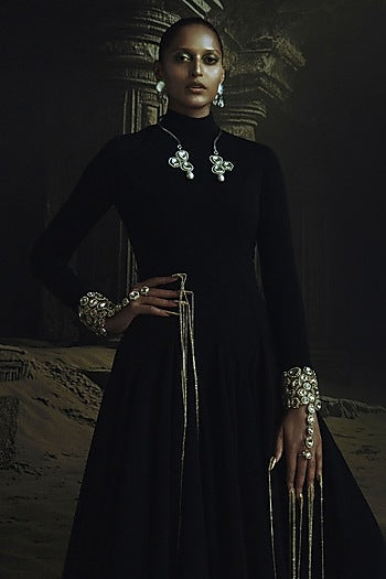 Black Volvo Kundan Embellished Anarkali