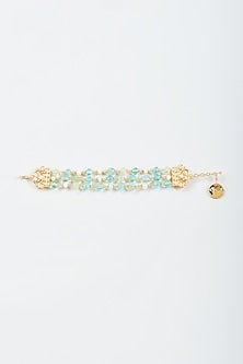 Gold Finish Blue & Green Zircon Bracelet
