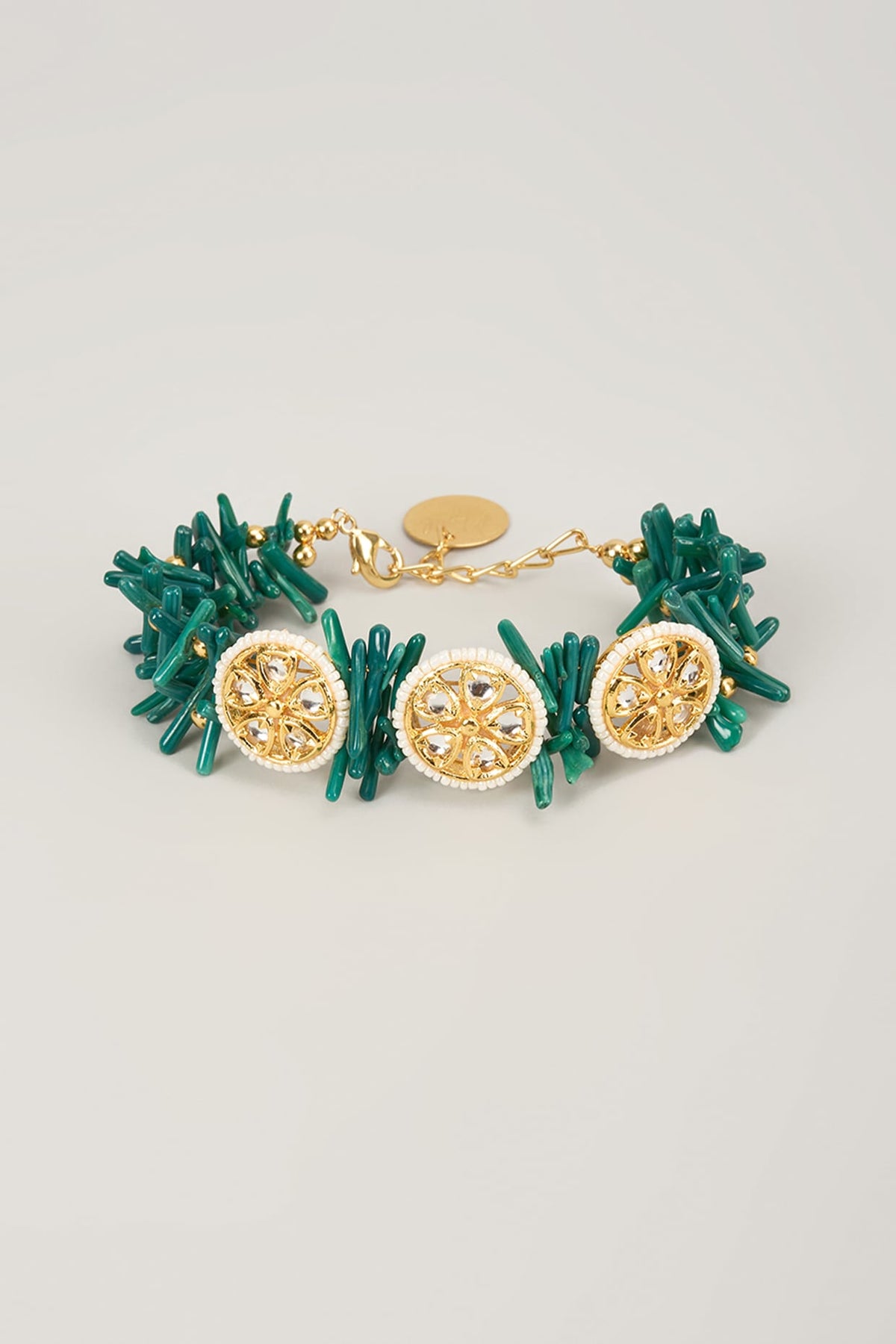 Gold Finish Stone Bracelet