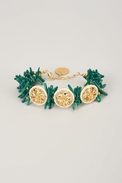 Gold Finish Stone Bracelet