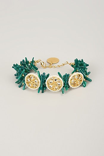 Gold Finish Stone Bracelet