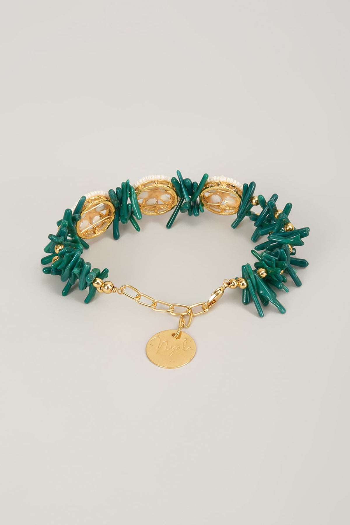 Gold Finish Stone Bracelet