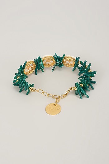 Gold Finish Stone Bracelet