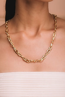 Gold Plated Necklace In Sterling Silver
