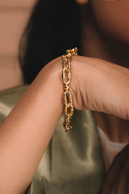 Gold Plated Bracelet In Sterling Silver