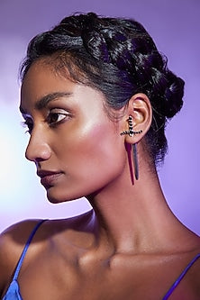 White Finish Earrings In Sterling Silver