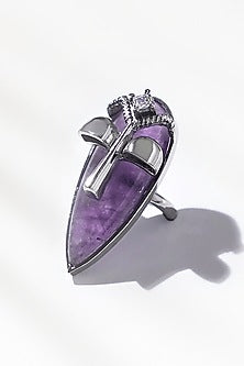 Silver Plated Amethyst Ring