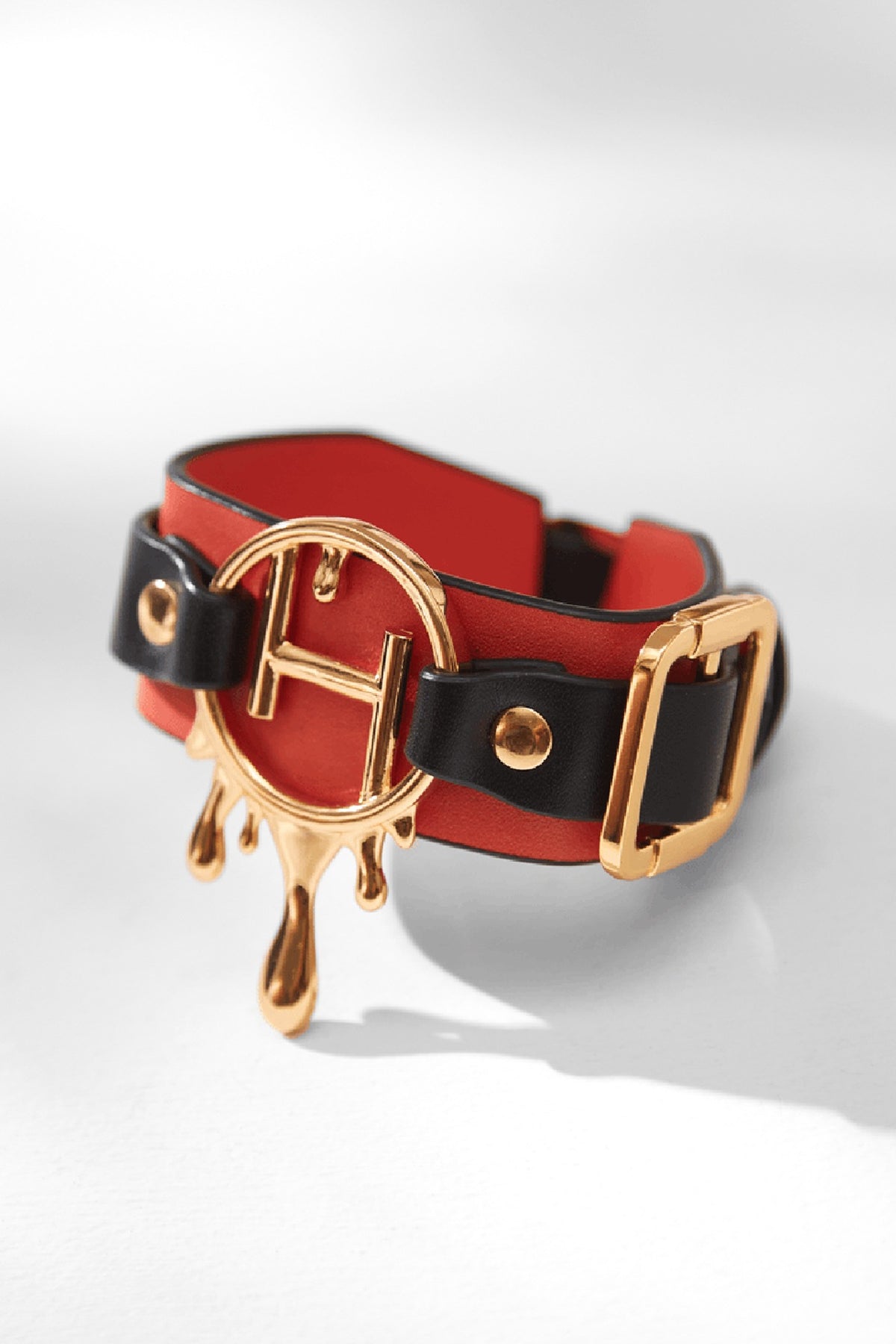 Gold Finish Leather Bracelet