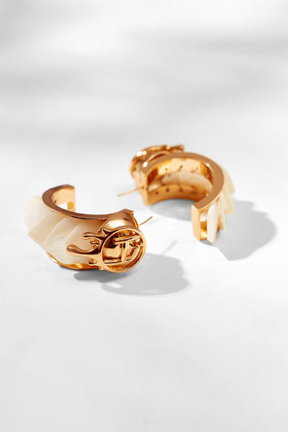 Gold Plated Half-Hoop Earrings