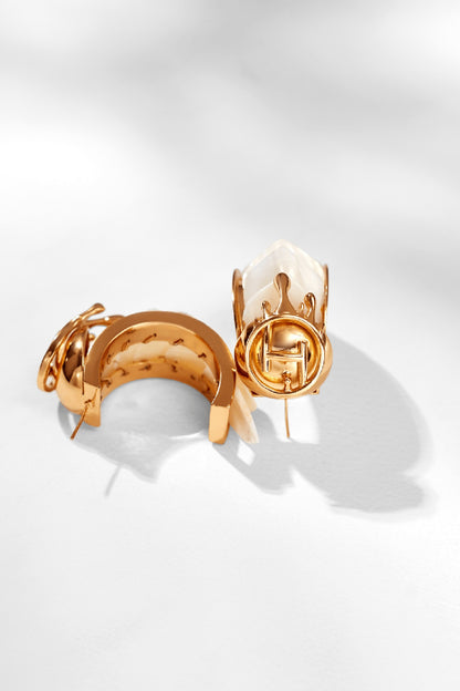 Gold Plated Half-Hoop Earrings