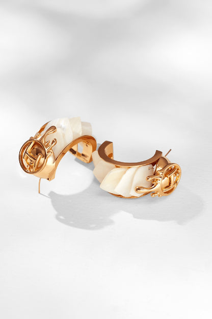 Gold Plated Half-Hoop Earrings