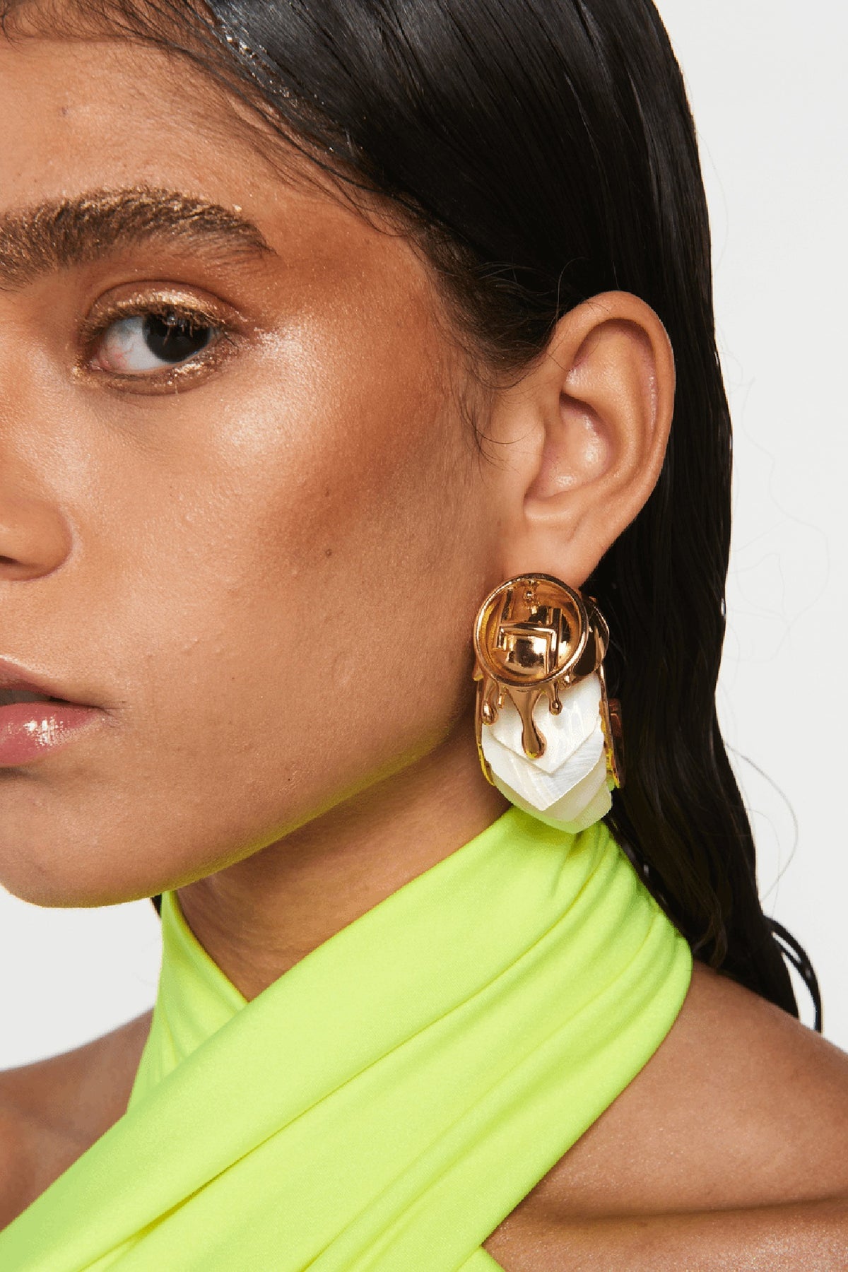 Gold Plated Half-Hoop Earrings
