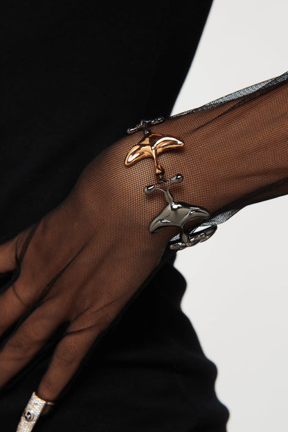 Gunmetal Plated Bangle In Brass
