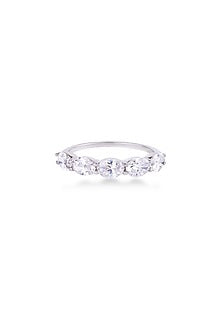 White Finish Oval-Shaped Diamond Ring