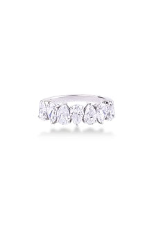 White Finish Pear-Shaped Diamond Ring