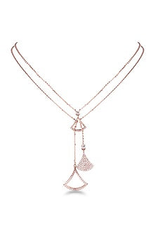 Yellow Gold Finish Round Shaped Diamond Necklace