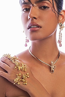 Gold Plated Handcrafted Floral Hand Harness