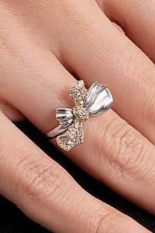 Silver Plated Champagne Stone Handcrafted Ring
