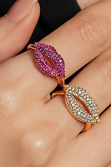 Rose Gold Plated Ruby Stone Handcrafted Ring