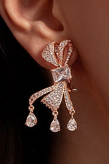 Rose Gold Plated Diamond Handcrafted Stud Earrings
