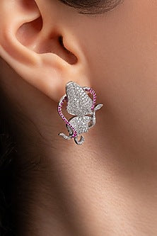 Silver Plated Swarovski Stud Earrings