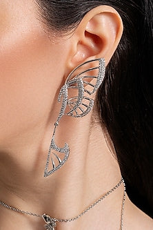 Silver Plated Diamond Earcuffs