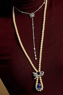 Silver Plated Blue Sapphire Stone Handcrafted Necklace