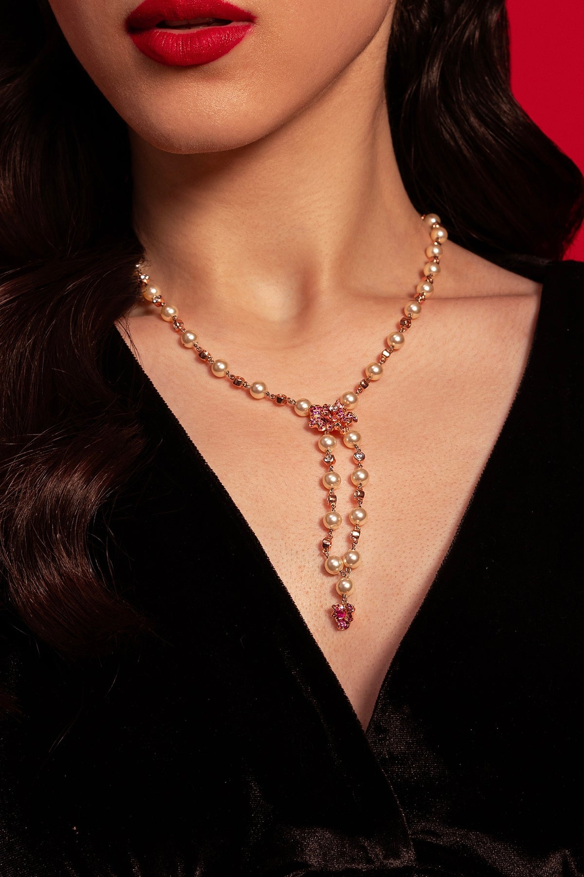Rose Gold Plated Swarovski Pearl Handcrafted Necklace