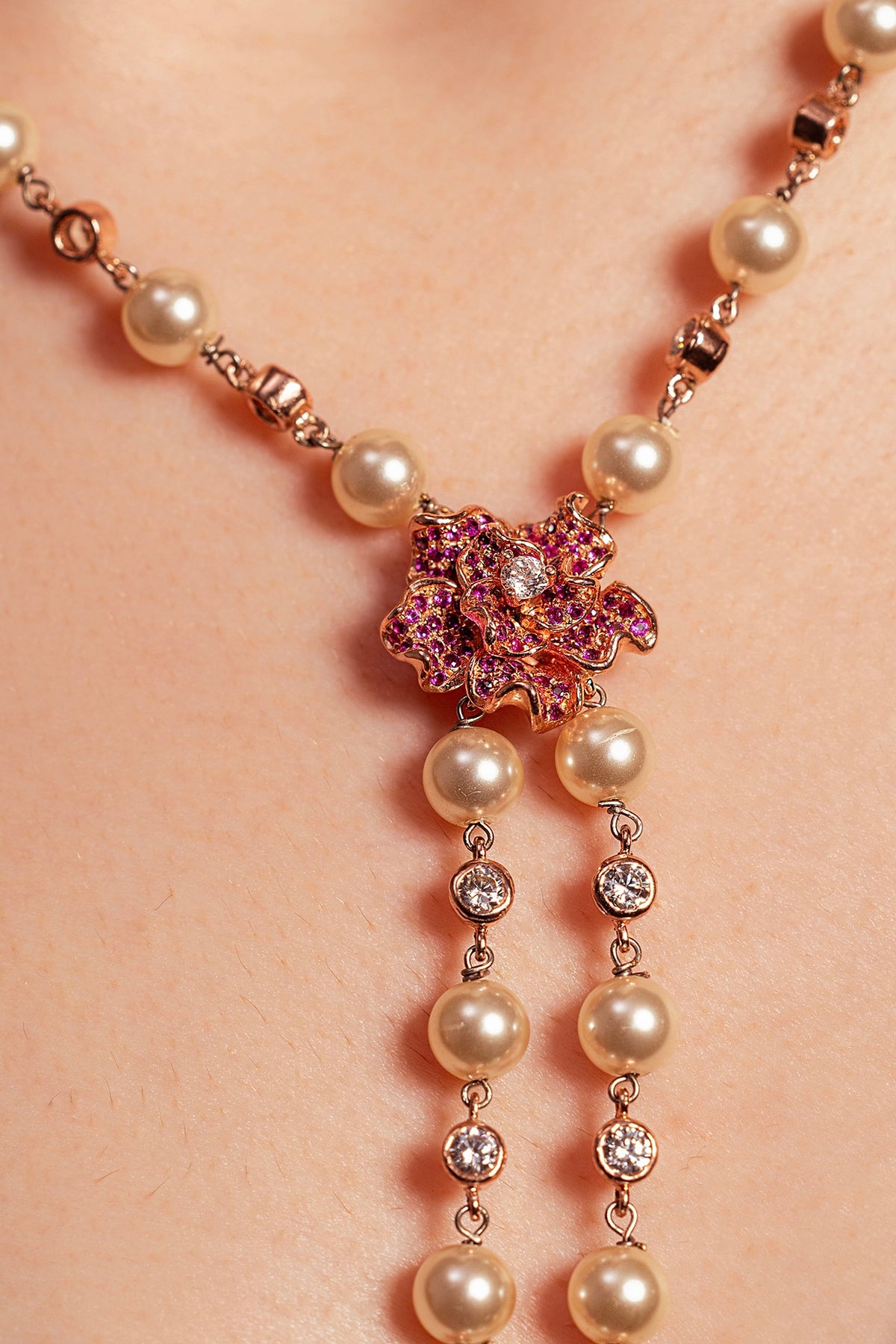 Rose Gold Plated Swarovski Pearl Handcrafted Necklace