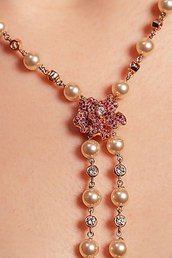 Rose Gold Plated Swarovski Pearl Handcrafted Necklace