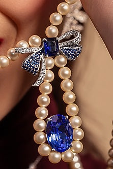 Silver Plated Swarovski Pearl Handcrafted Long Necklace