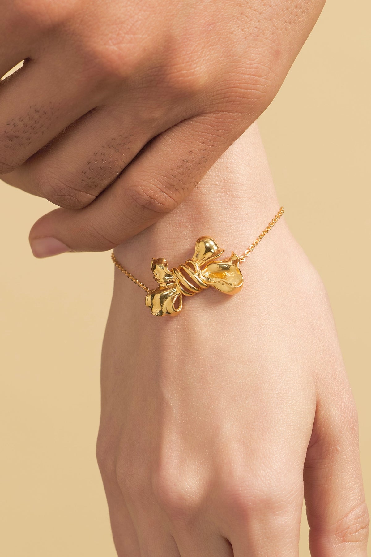 Gold Plated Handcrafted Bow Bracelet