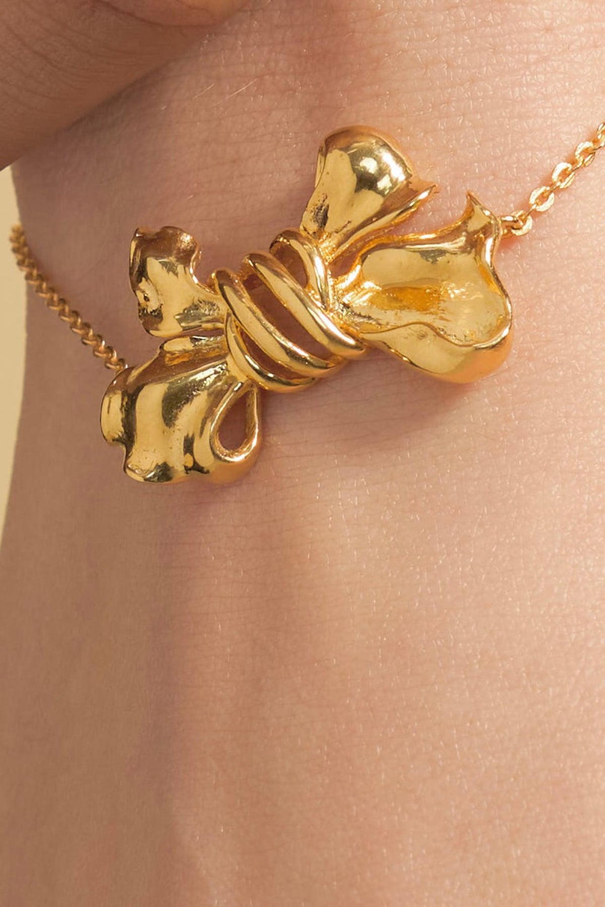 Gold Plated Handcrafted Bow Bracelet