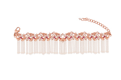Rose Gold Plated Swarovski Crystal & Pearl Bracelet