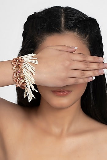 Rose Gold Plated Swarovski Crystal & Pearl Bracelet