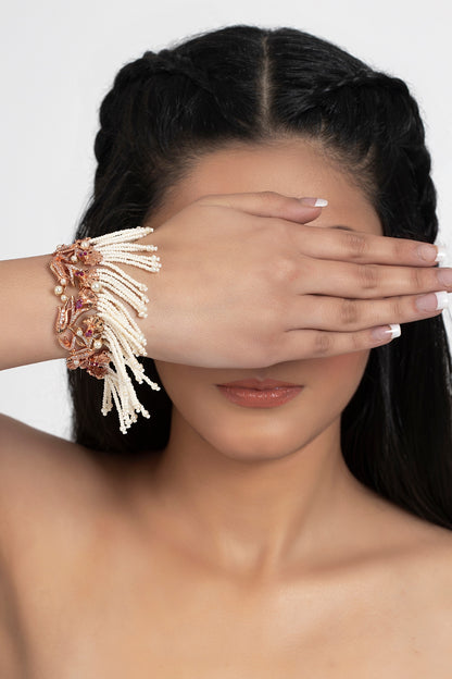 Rose Gold Plated Swarovski Crystal & Pearl Bracelet
