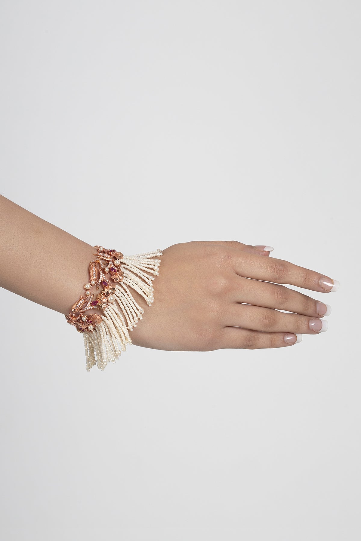 Rose Gold Plated Swarovski Crystal & Pearl Bracelet
