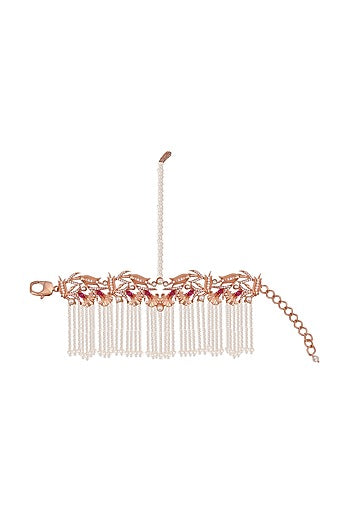 Rose Gold Plated Swarovski Crystal Hand Harness With Ring