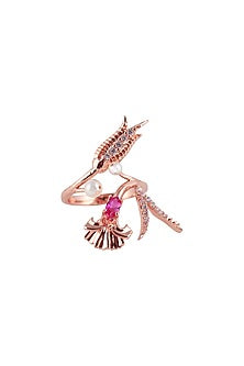 Rose Gold Plated Swarovski Crystal & Pearls Hand Harness