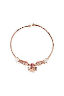 Rose Gold Plated Swarovski Crystal Engraved Nath