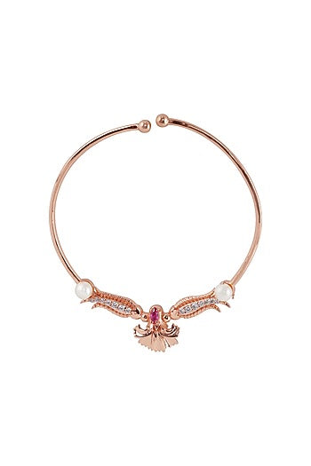 Rose Gold Plated Swarovski Crystal Engraved Nath