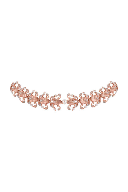 Rose Gold Plated Swarovski Crystal Leaf Necklace