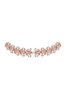 Rose Gold Plated Swarovski Crystal Leaf Necklace