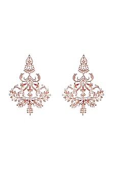 Rose Gold Plated Pearls Dangler Earrings