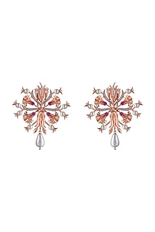 Rose Gold Plated Swarovski Crystal Handcrafted Stud Earrings