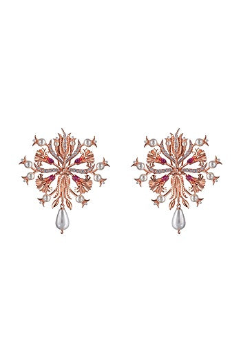 Rose Gold Plated Swarovski Crystal Handcrafted Stud Earrings
